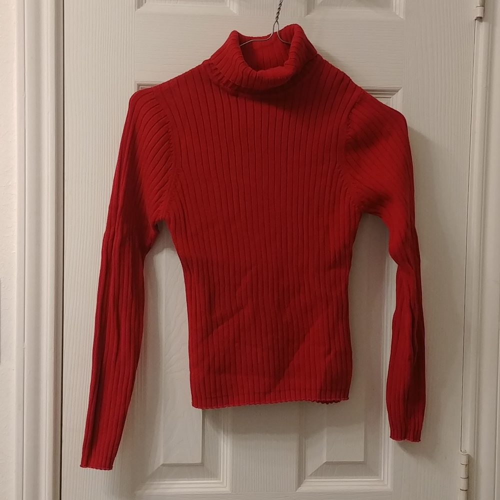 Mudd girls red ribbed turtleneck sweater